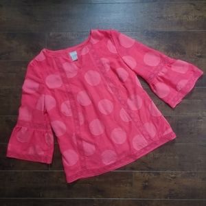 Chico's Pink Polka Dot Blouse